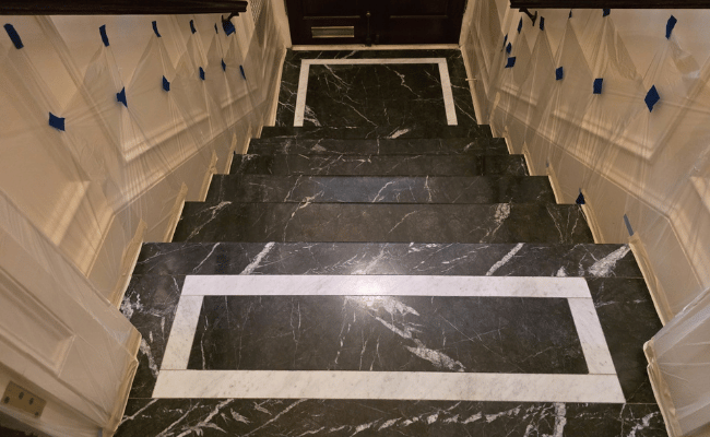 Verde Marble Steps - Before Restoration
